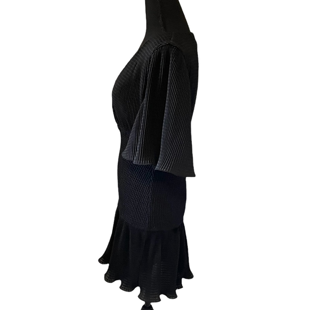 Revolve Keepsake Black Textured Ruffle Mini Dress - Picture 10 of 12